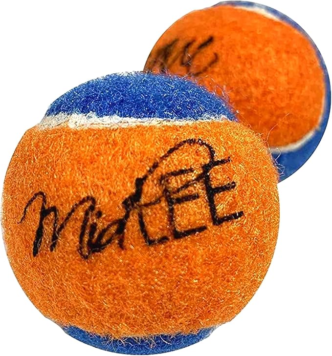 Midlee Squeaky Mini Tennis Ball for Dogs 1.5"- Pack of 12 (Orange/Blue)