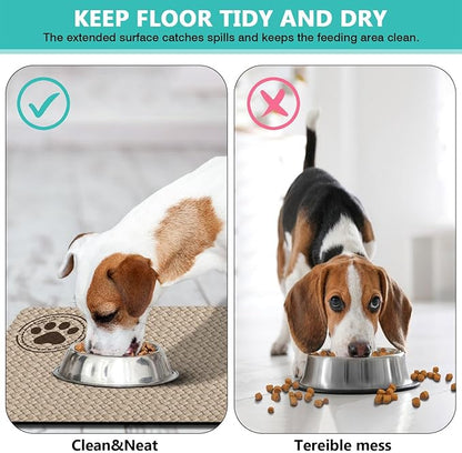Pet Feeding Mat for Floors Waterproof Dog Mat for Food and Water Absorbent Quick Dry Non Slip mat for Cat Bowls