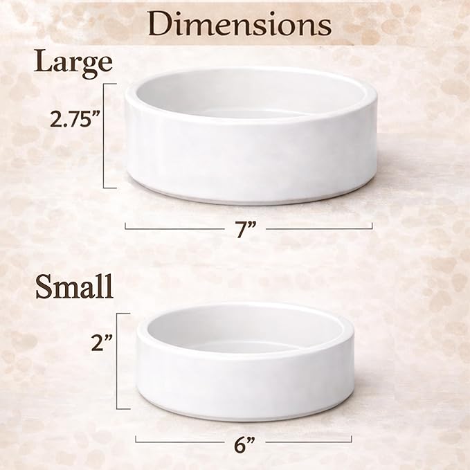 Custom Cat Bowl | Personalized Food & Water Dish with Name | Microwave & Dishwasher Safe Ceramic Pet Feeding Bowl for Kitty | Gift Idea for New Kitten Owners | White – Large