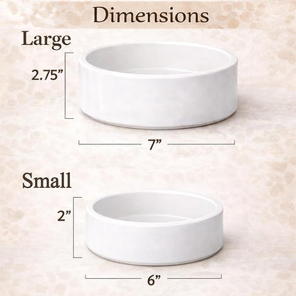 Custom Cat Bowl | Personalized Food & Water Dish with Name | Microwave & Dishwasher Safe Ceramic Pet Feeding Bowl for Kitty | Gift Idea for New Kitten Owners | White – Large