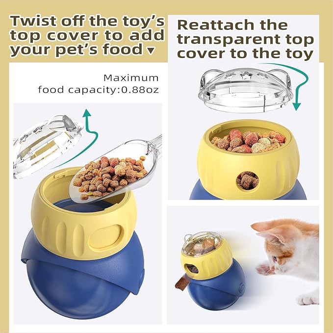 Cat Puzzle Feeder, Interactive Cat Toy & Dog Toys, Treat Dispenser for Indoor Cats, Small Dogs, Puppies, Slow Feeder, Enrichment Toy for IQ Training, Mental Stimulation, Relieve Boredom, Gifts