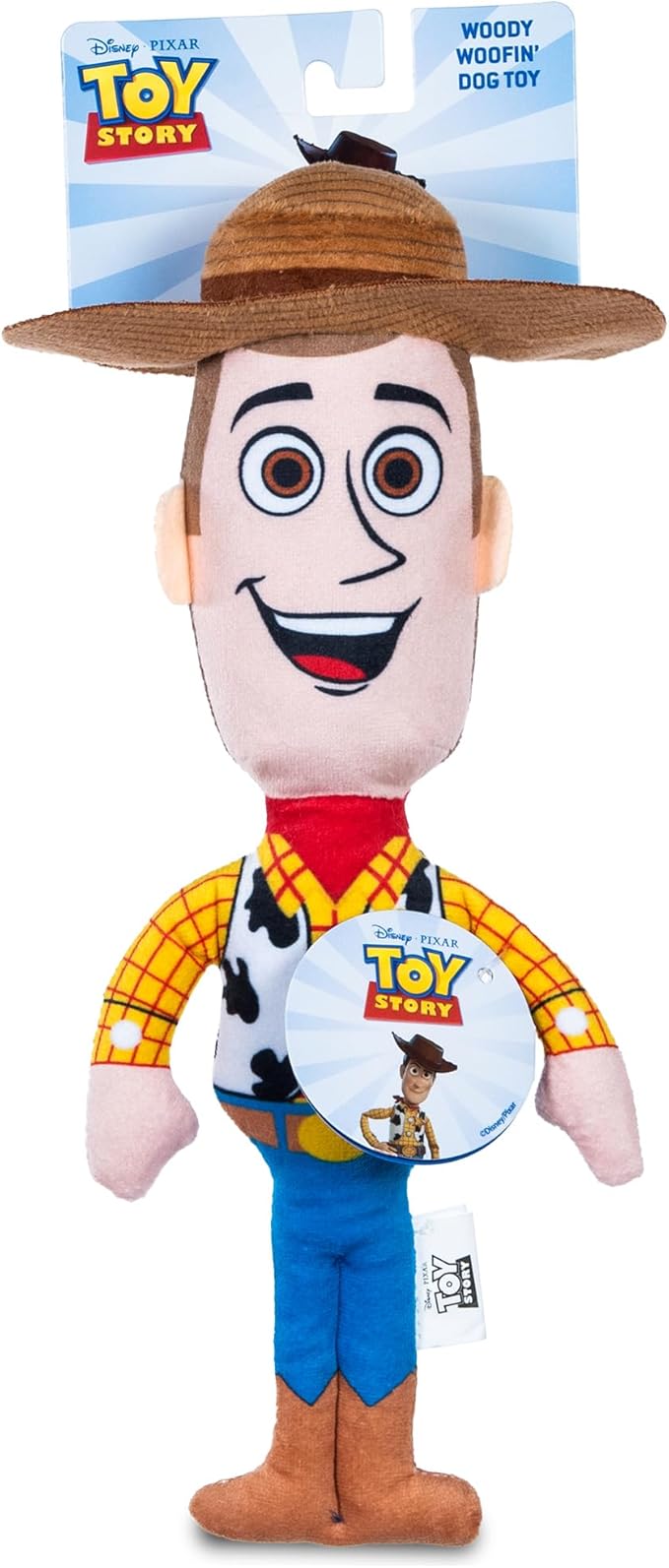 Disney for Pets Pixar’s Woody Woofin' Pet Toy Pixar Dog Toys | Plus Toy for Dogs Inspired by Woody from Pixar’s Toy Story with Squeaker, 9 Inch