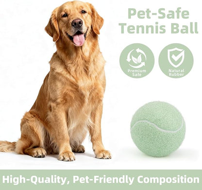 2.5" Dog Tennis Balls 6-Pack Silent Bounce, Tough Rubber Core, Durable Fetch & Training Toys for Indoor/Outdoor Play, for Small Medium Large Dogs (Light Green, 6 Pack)