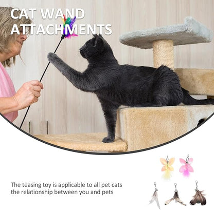 VILLCASE 5Pcs Cat Interactive Toys Teaser Replacement Heads for Indoor Cats Premium Fun Exercise Strengthen Pet Bonding