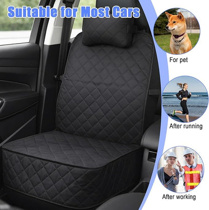 2 Pack Dog Car Seat Cover, Waterproof 600D Oxford Pet Car Front Seat Protector with Side Flaps, Nonslip ScratchProof Captain Chair Seats Cover for Cars Trucks SUVs, Standard Size