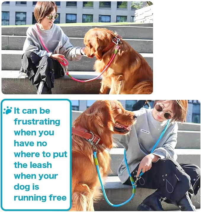 Hands Free Dog Leash - 13ft Reflective Rope for Large, Medium & Small Dogs - Walking, Jogging & Running, Dog Training Leash (Pink, 13Ft)
