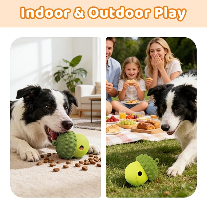 Dog Treat Toys for Puppy, Silicone Dog Toy Treat Dispenser Slow Feeder, Dog Interactive Toys for Boredom, Dog Enrichment Toys to Keep Them Busy, Interactive Dog Toy 1 Pack (Green)