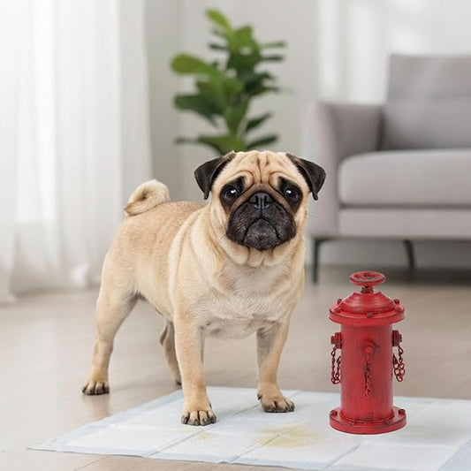 Fire Hydrant for Dogs to Pee On, 7.7" Metal Dog Fake Fire Hydrant Pee Post Red for Indoor Training Outdoor Garden Statue