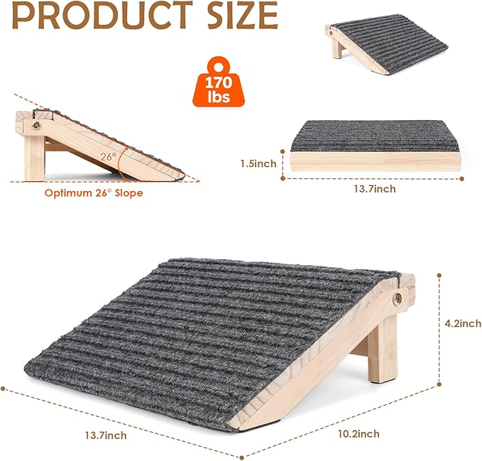 3 Pack Dog Ramp for Stairs, Anti-Slip Pet Step for Small Dogs with Soft Carpet Surface, Folding Portable Indoor/Outdoor Pet Steps for Stairs, Dog Stairs for Senior/Arthritis Dogs (Pet Firendly)