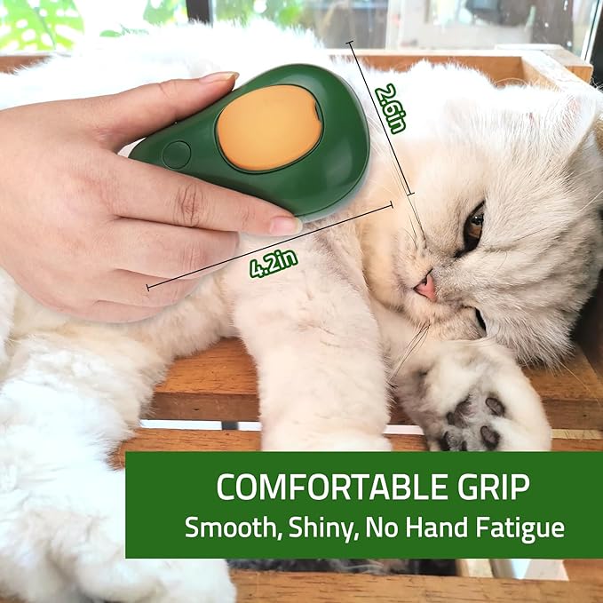 Mity rain Steamy 3-in-1 Cat Grooming Brush - Steam and Water for Deshedding, Cleaning Pets (Dogs/Cats), Green