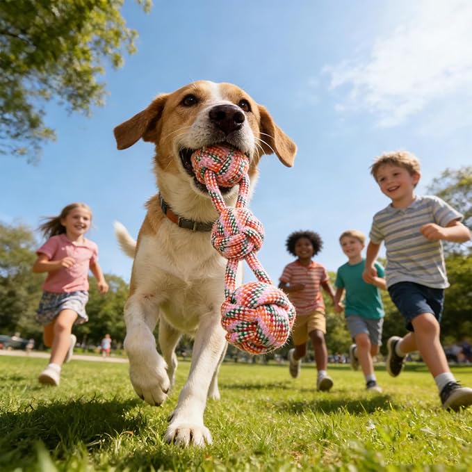 Aggressive Chewer Rope Toys, Interactive Dog Chew, Heavy-Duty Knot Construction, Promotes Teeth Health and Playtime, Training and Entertainment Accessory, for Small Medium Large Dogs Indoor
