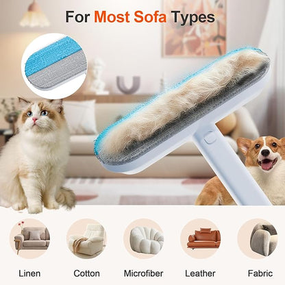 Pet Hair Removal Tool for Furniture, 3 in 1 Cat and Dog Hair Removal Tool, Suitable for Use on Furniture, Carpets, Clothing, and Bedding, Durable, Reusable, Washable, Grey, 1 Pcs
