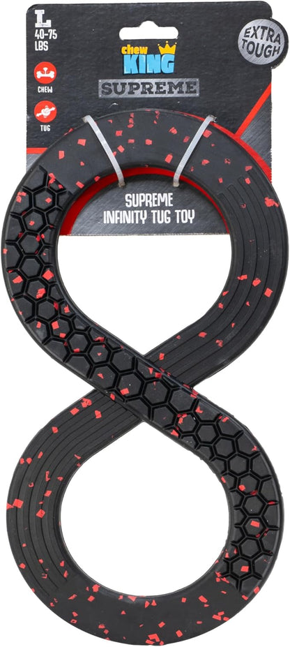 Chew King Supreme Durable Rubber Dog Ball for Aggressive Chewers, Heavy-Duty Chew Toy, Interactive Dog Toy for Training & Enrichment, Medium Supreme Infinity Tug