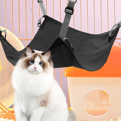 Cat Cage Hanging Hammock Bed Washable Soft Pet Cat Hammock Mat Indoor Outdoor Use Black