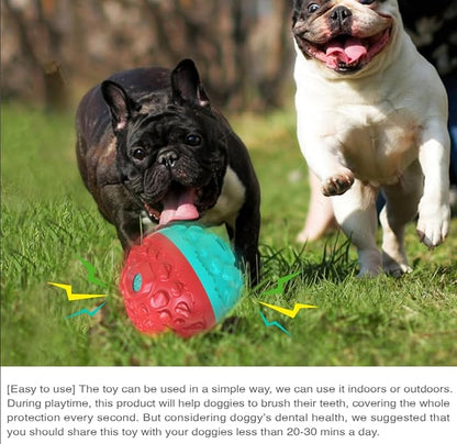 CYBERNOVA Interactive Dog Toys,Dog chew Ball, Fun Squeaky Sound Ball for Small Medium Large Breeds (red+Blue)