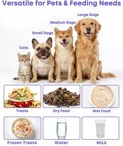 Slow Feeder Dog Bowl with Suction Cup & Reinforced Rim, 3-Cup Puzzle Maze Dog Lick Bowl for Anxiety Relief, Anti-Choking & Non-Slip, BPA-Free Silicone, for Small to Large Breeds (Purple)