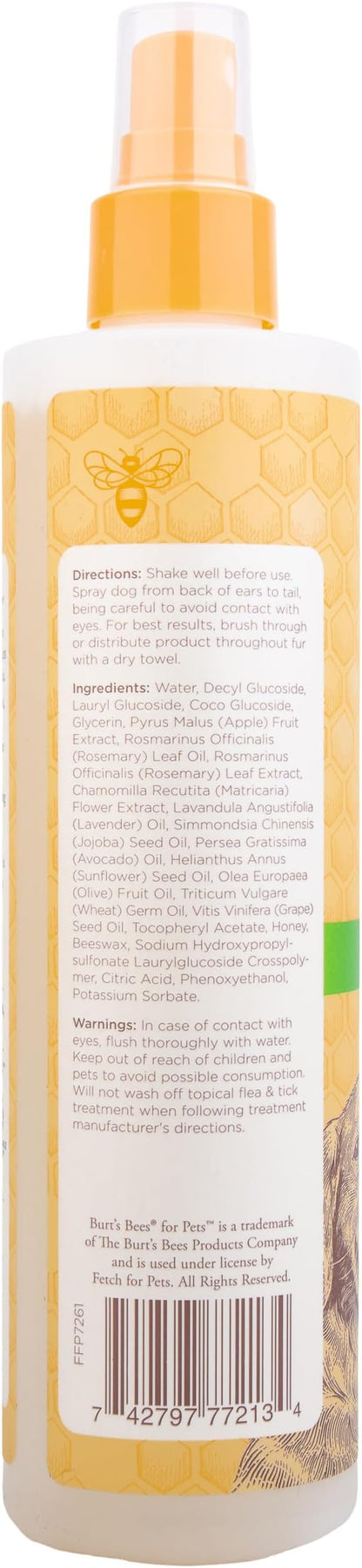 BURT'S BEES FOR PETS Deodorizing Spray for Dogs with Apple and Rosemary, 99.7% Natural Origin Formulas, Waterless Canine Cleanser - Gentle Dry Shampoo for Pups, 2pk, 10 oz