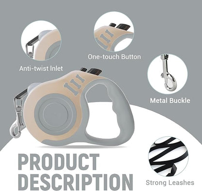 Retractable Dog Leash Automatic Telescopic Tractor Dog Tape, Pet Tape 10/16 FT Durable and Convenient, with Non-Slip Handle, Suitable for Small and Medium-Sized Dogs