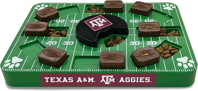 NCAA Puzzle Toy Slow Feeder, Puzzle Treat Dog Toy, Interactive Dog Treat Toy, Dog Puzzle Feeding Slow Toy (Texas A&M Aggies)