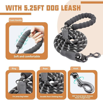 AUROTH Dog Harness and Leash Set, Soft Padded Service Dog Vest with 5.25FT Dog Leash, No Choke, Easy On Pet Vest, Adjustable Reflective No Pull Dog Harness Small Sized Dog, Easy Walking and Training