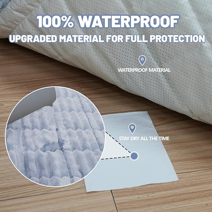 Waterproof Backseat Pet Bed Mat,Soft Plush Pet Seat Cover, Thickened Backseat Dog Bed Mat, Washable & Non-Slip Travel Pet Mat for Small Medium Dogs, Fits Car, Truck & SUV