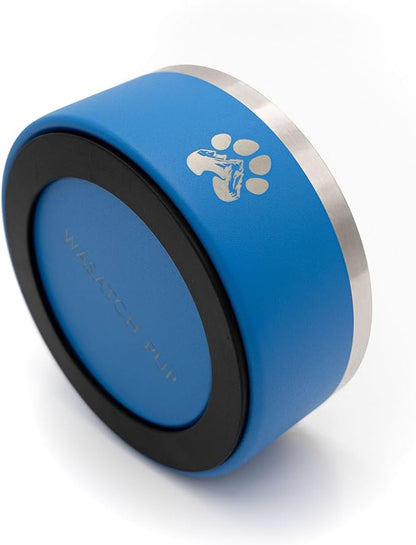 Stainless Steel Dog Bowl for Small-Large Dogs | Double Wall Insulated, Non-Slip Base Heavy Duty Water and Food Bowls for Dogs & Cats | Pet Safe BPA Free & Dishwasher Safe | 32 Oz - Blue