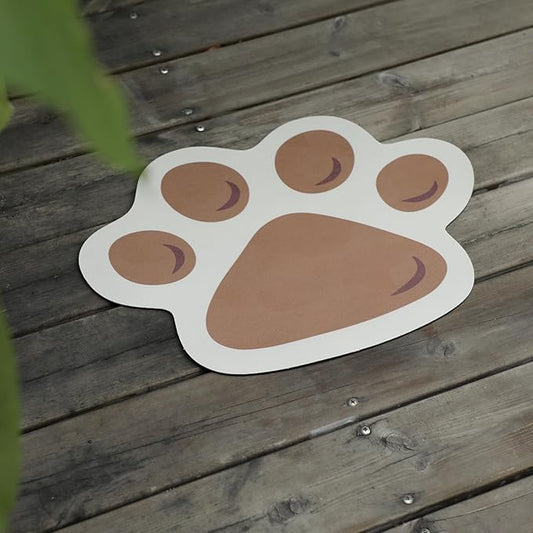 Le couranT Pet Feeding Plastic Placemat -Cat Dog Mat for Food and Water Bowl, Absorbent Quick Dry Food Mat, Anti-Slip No Stains Dog mat with Footprints for Messy Drinkers,Cute Cat Paw-12x17 in