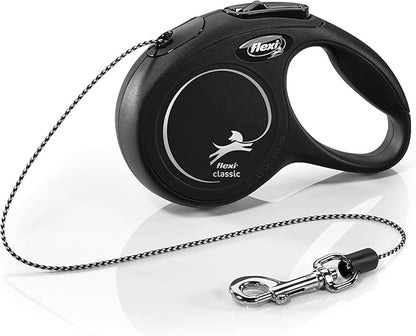 FLEXI New Classic Cord Retractable Cat Leash - X-Small – 10 ft., Black | Tangle-Free Pet Walking Leash with One-Handed Brake, Pause, Lock | German Quality Product