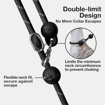 VETRESKA Hands-Free Reflective Dog Leash, 8FT Adjustable Rope Leash for Medium Large Dogs, Waist/Crossbody Slip Lead Leashes for Walking, No Pull Dog Leashes with Bag Dispenser, 2 in 1 Walk Kit (Bow)