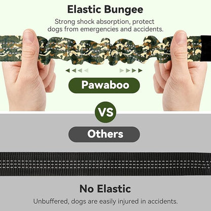 Pawaboo Dog Car Seat Belt– Reflective & Adjustable Dogs Cars Harness Leash with 360° Lockable Buckle, Shockproof Dogs Tether Bungee for Safe Travel, Army Green Camouflage