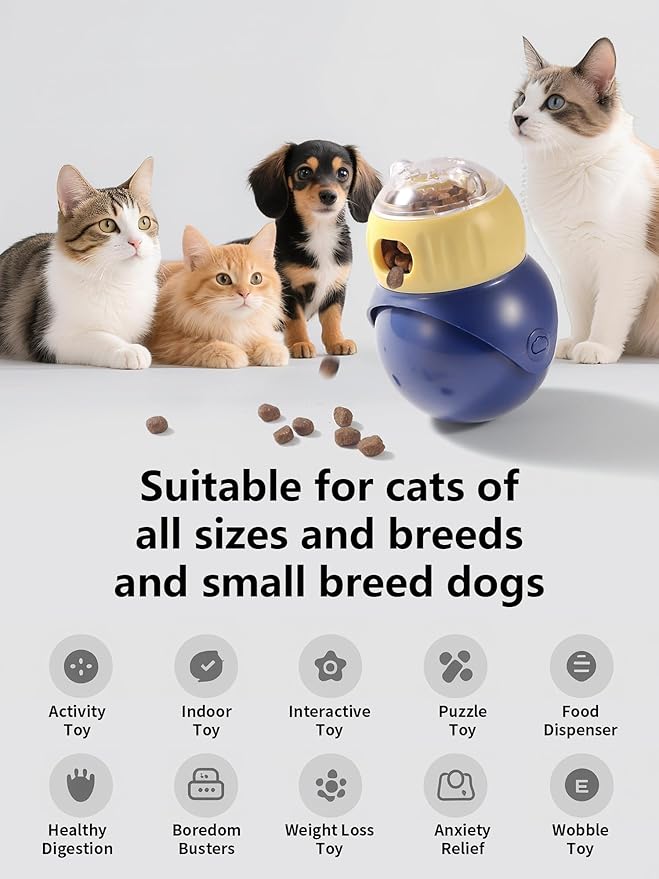 Treat Dispensing Dog Toys, Interactive Dog Puzzle Toy for Boredom, Dog Enrichment Toys to Keep Them Busy, Dogs and Cats Slow Feeder（Not for Aggressive Chewers）