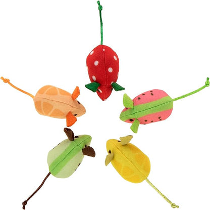 SmartyKat (5 Count) Skitter Slices Plush Catnip Cat Toys - Multi Color, 5 Count