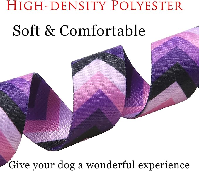 Dog Collar Set with Bohemia Floral Tribal Geometric Patterns - Soft Ethnic Style Collar Adjustable for Small Medium Large Dogs(Purple Arrow,XS)