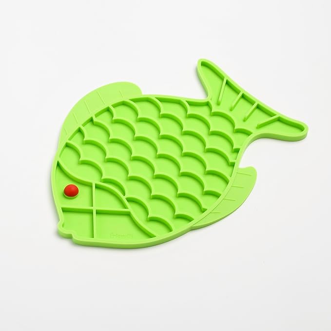Cat Fish Shape Silicone Slow Feed Lick Mat, Mental Stimulation and Anxiety Relief
