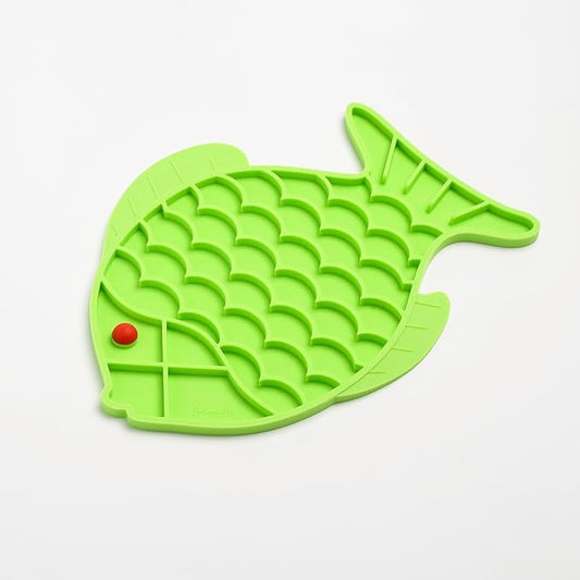 Cat Fish Shape Silicone Slow Feed Lick Mat, Mental Stimulation and Anxiety Relief