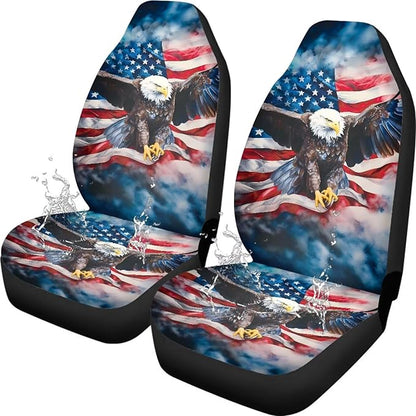 Eagle Car Front Seat Covers Waterproof Breathable Front Seat Cover Auto Interior Accessories 2 Pcs Set Protection Interior Accessories Universal Fit Most Cars