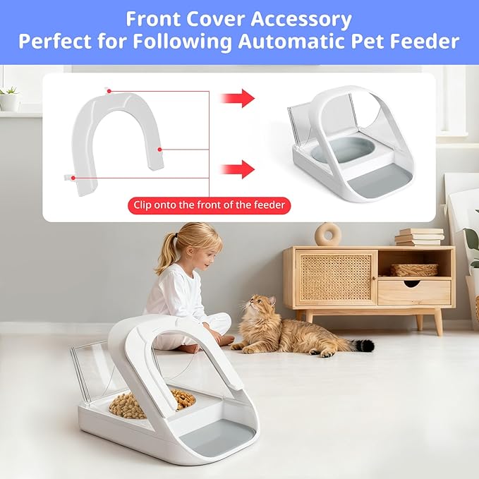 Front Cover for Automatic Microchip Cat Pet Feeder - Prevents Persistent Pet from Getting Food from The Front of The Feeder