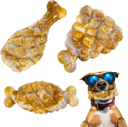 Indestructible Dog Toys for Aggressive Chewers 3 Pack, Tough Dog Chew Toys for Aggressive Chewers Medium and Large Breeds, Durable Dog Toy to Keep Them Busy, Chicken Flavored