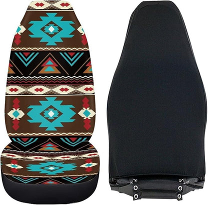 Ethnic Aztec Tribal Car Seat Covers for Front Seats SUV Truck Van Sedans Bucket Seat Covers for Women Men, Washable and Breathable Car Accessories Seat Protector