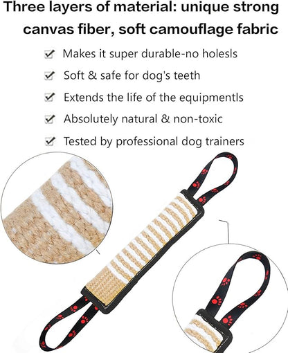 Clysoru Dog Tug Toy Dog Tough Jute Bite Pillow Lasting Training Equipment Puppy to Large Dogs Interactive Toy for Large and Small