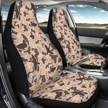 Duck Hunting Car Seat Covers Waterproof Breathable Front Seat Cover Set of 2, Easy to Install Vehicle Front Seats Interior Protector Suitable for Most Car Auto SUV Sedan Truck