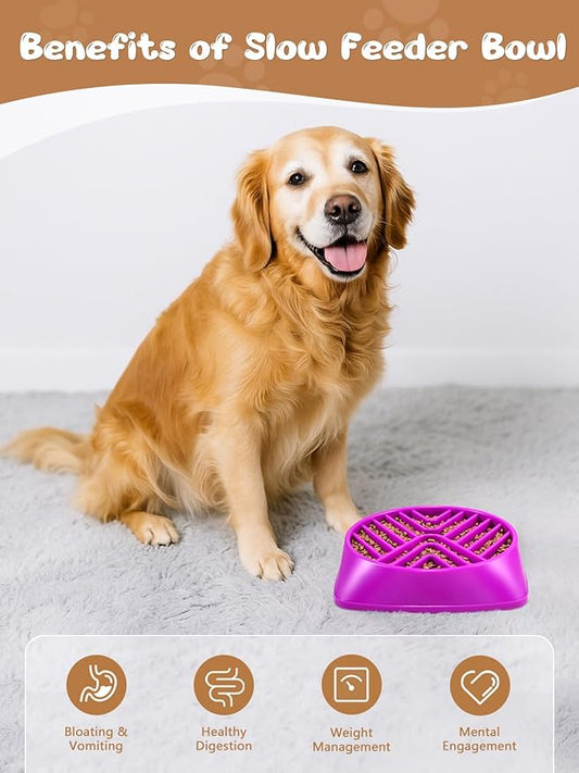 KASBAH Slow Feeder Dog Bowls Large Breed, 5 Cups Capacity for Wet & Dry Food, Puzzle Maze Bowl for Fast Eaters, Non-Slip Base, BPA Free, Helps Prevent Bloat and Aid Digestion