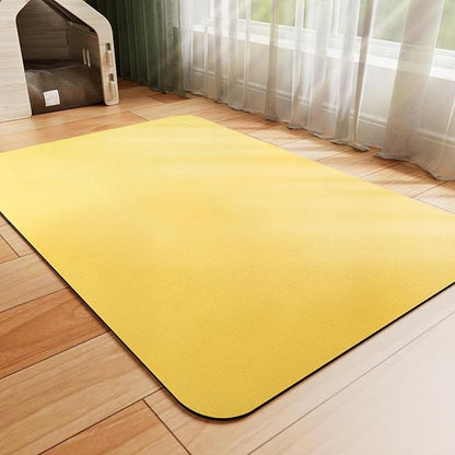 Dog Food Mat - Absorbent Cat Mat for Food and Water, No Stains Pet Feeding Bowl Mat, Easy to Clean Pet Placemats, Quick Dry Dog Water Dispenser Mat for Messy Drinkers | Yellow 12"x 19"