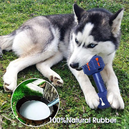 Dog Chew Toys for Aggressive Chewers Indestructible Dog Toys Tough Natural Rubber Dumbbell Toy for Small Medium Large Dogs Large Blue