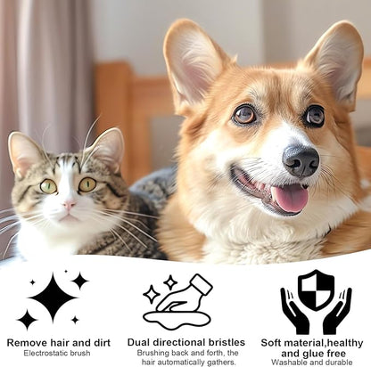 Pet Hair Removal Glove, 2-Pack, Reusable Grooming Brush for Cats & Dogs, Electrostatic Hair Remover for Furniture, Carpet, Car