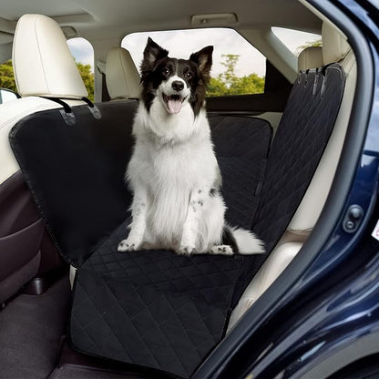 NESTROAD Dog Car Seat Cover for Back Seat,Waterproof & Scratchproof & Hammock for Dogs Backseat Protection,600D Heavy Duty Dog Seat Cover for Cars, Trucks and SUVs(Black,53"×57")