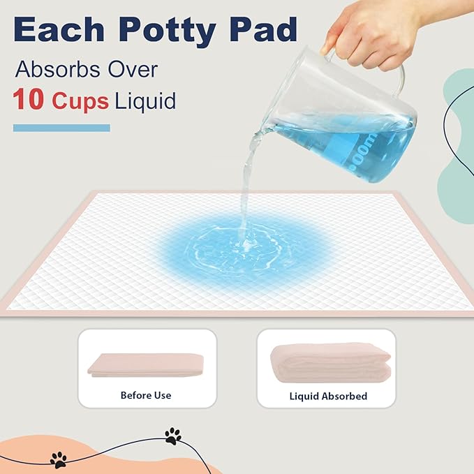 XXL Dog Pee Pads 36"x36" Extra Large Pink Puppy Pads, 6-Layer Super Absorbent & Leak-Proof Potty Training Pads, 35 Count Pet Pads for Cats, Rabbits & Small Animals