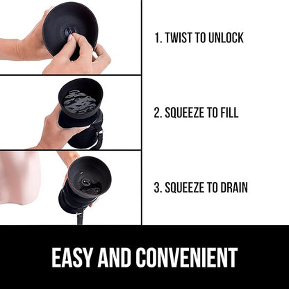 GORILLA GRIP Dog Water Bottle, Portable Water Bowl Dispenser for Dogs, 20 oz Leak Proof Pet Travel Squeeze Bottles Food Grade Silicone, Pet Stocking to Go Puppy Essentials, Black