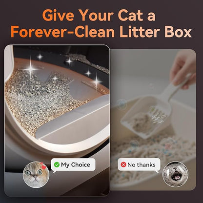 Self Cleaning Litter Box for Multiple Cats, G1 Automatic Litter Box with Smart APP Control & Health Monitoring, Includes 2 Roll Trash Bags and Litter Mat (Grey)