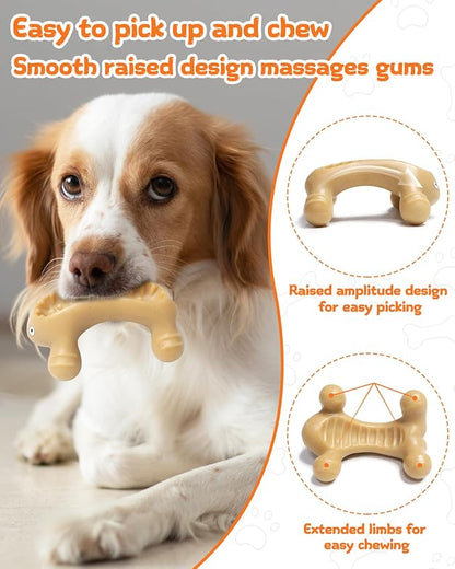 Dog Toys for Aggressive Chewers Large Medium Breed, Interactive Treat Dispenser Chew Toy to Keep Dogs Busy, Indestructible Durable Nylon Teething Bones